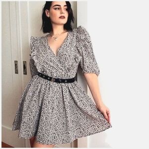 H&M Floral Black and White Dress